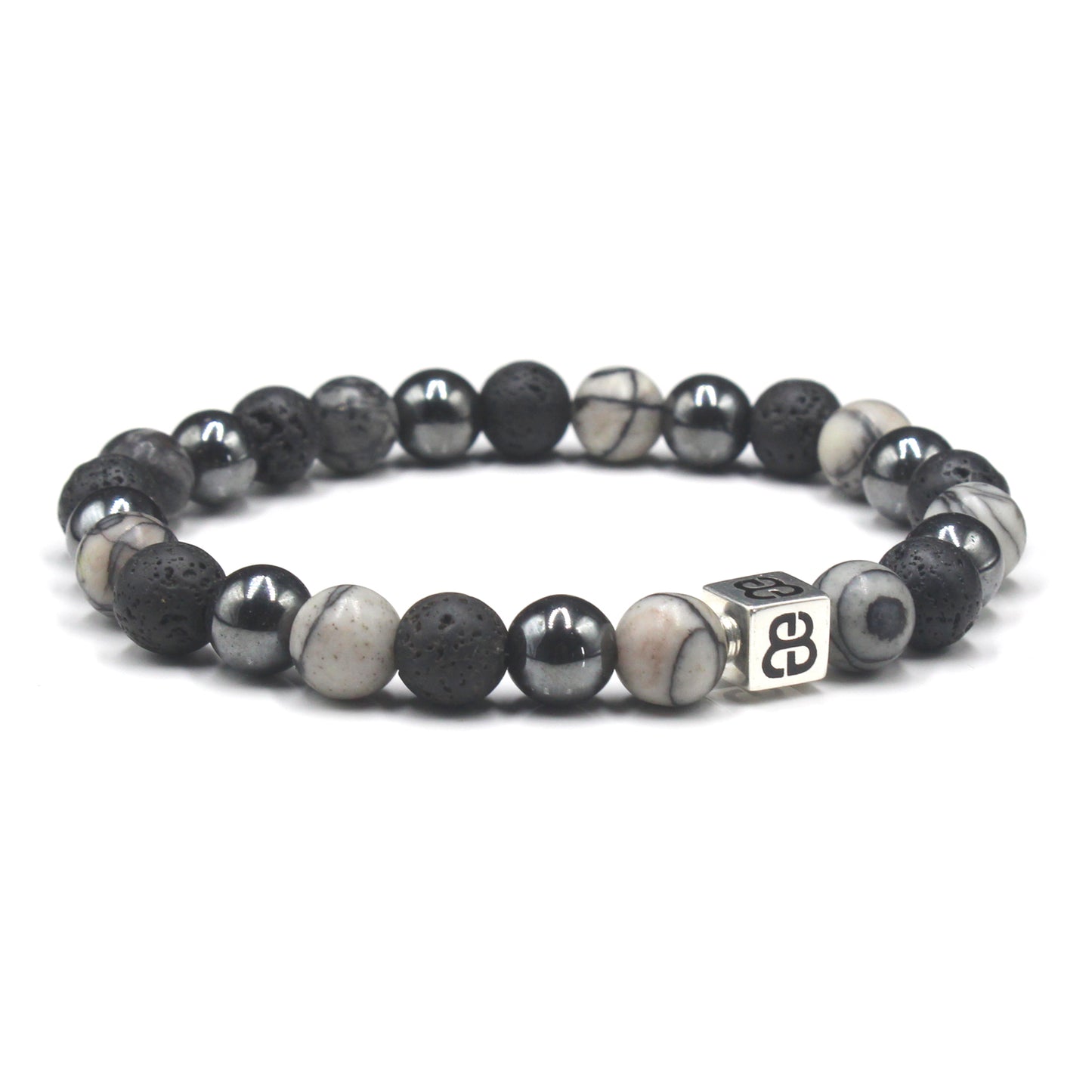Lava, Spider Vein Jasper, and Hematite