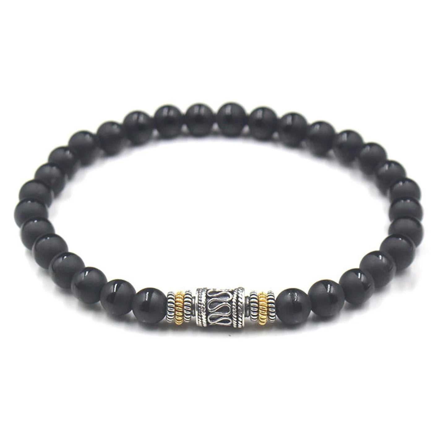 Schwarzer Onyx und Sterling Silber