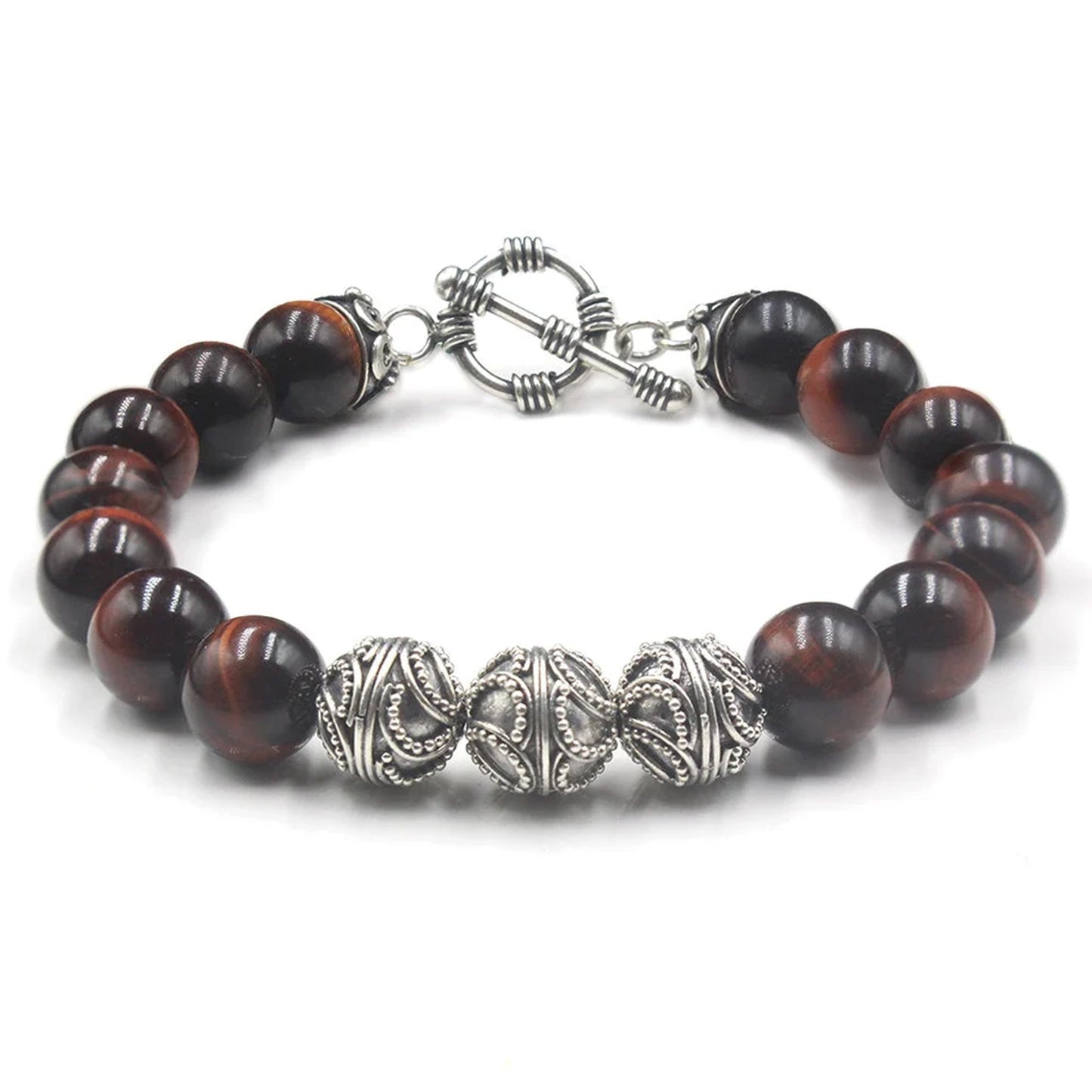 Red Tiger's Eye and Sterling Silver