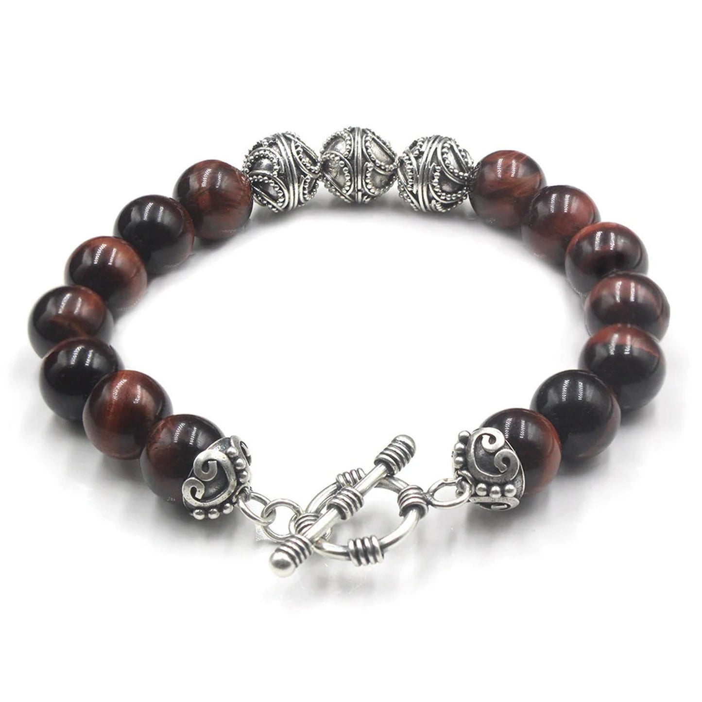 Red Tiger's Eye and Sterling Silver