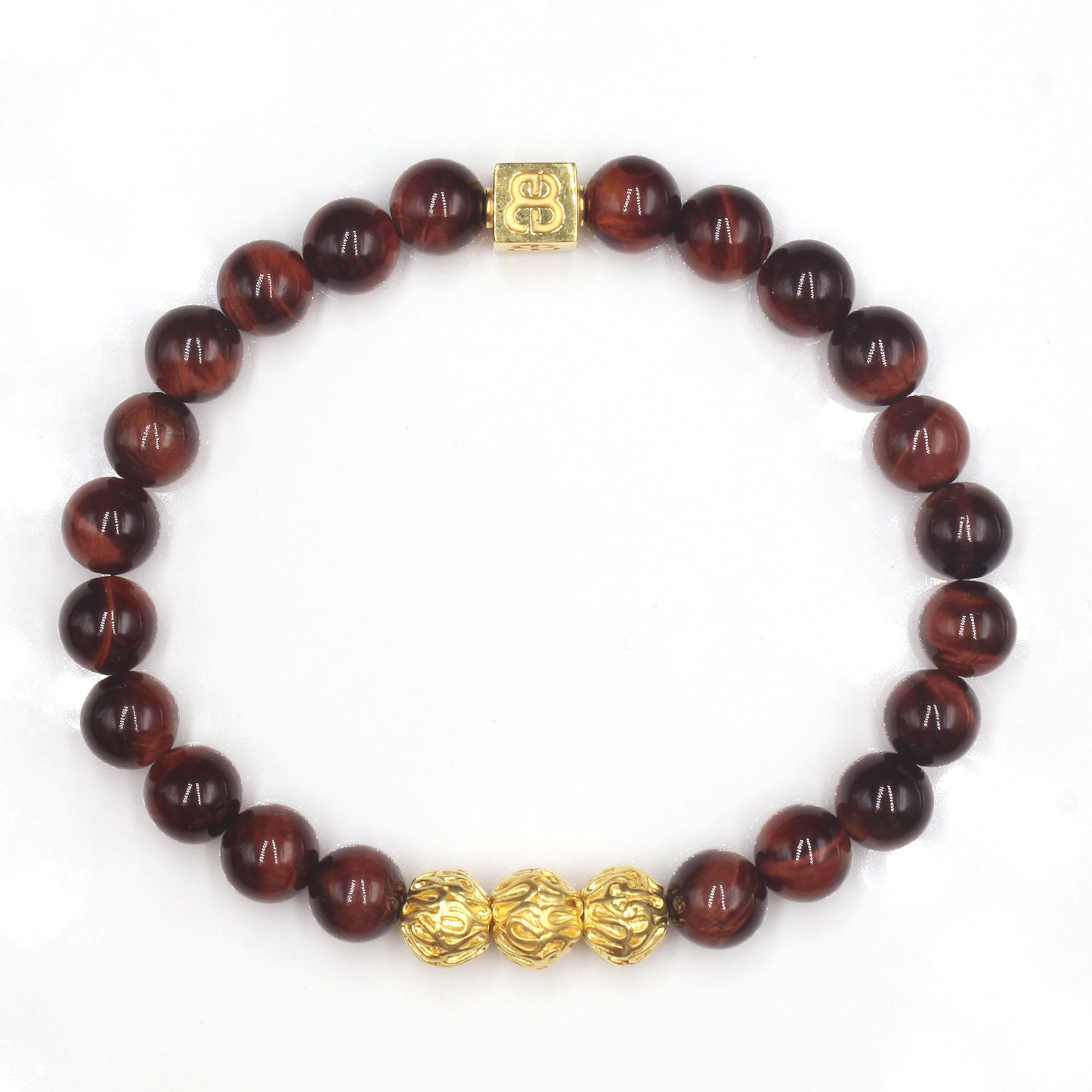 Rotes Tigerauge und Gold