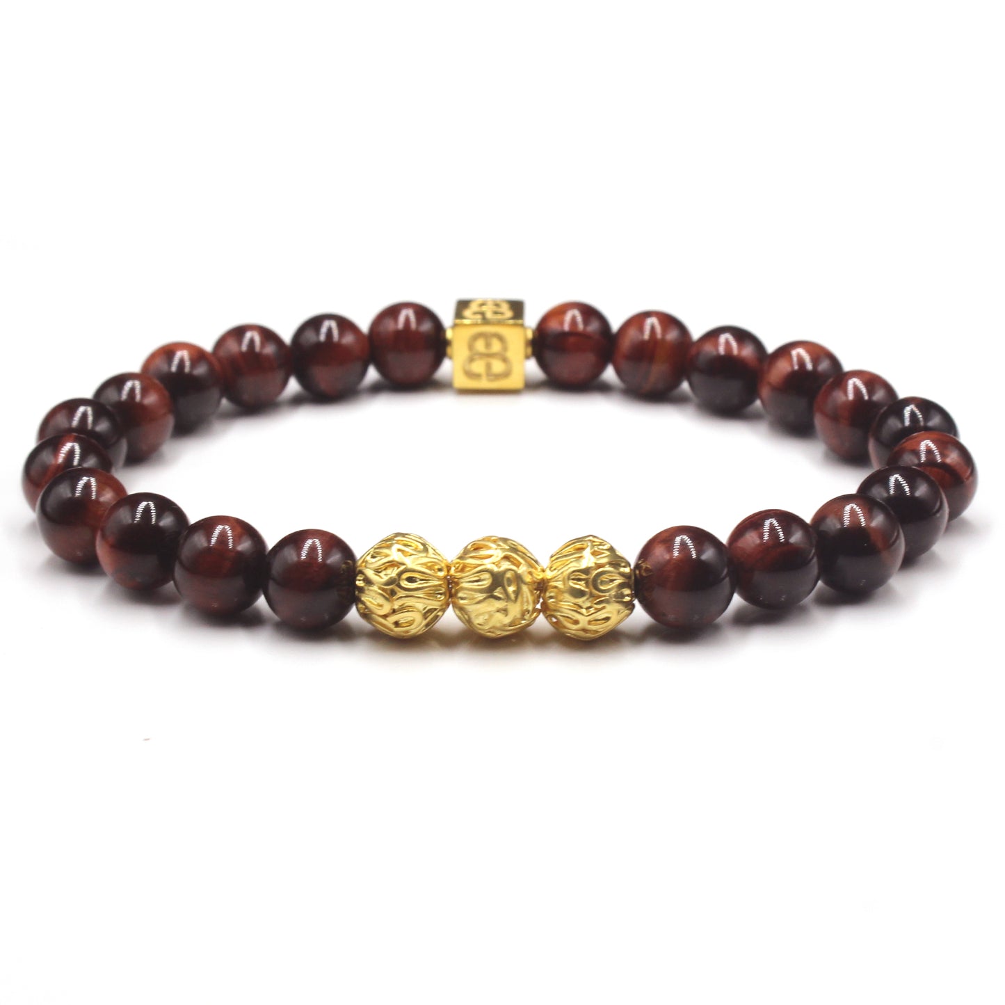 Rotes Tigerauge und Gold