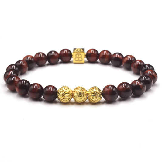 Rotes Tigerauge und Gold
