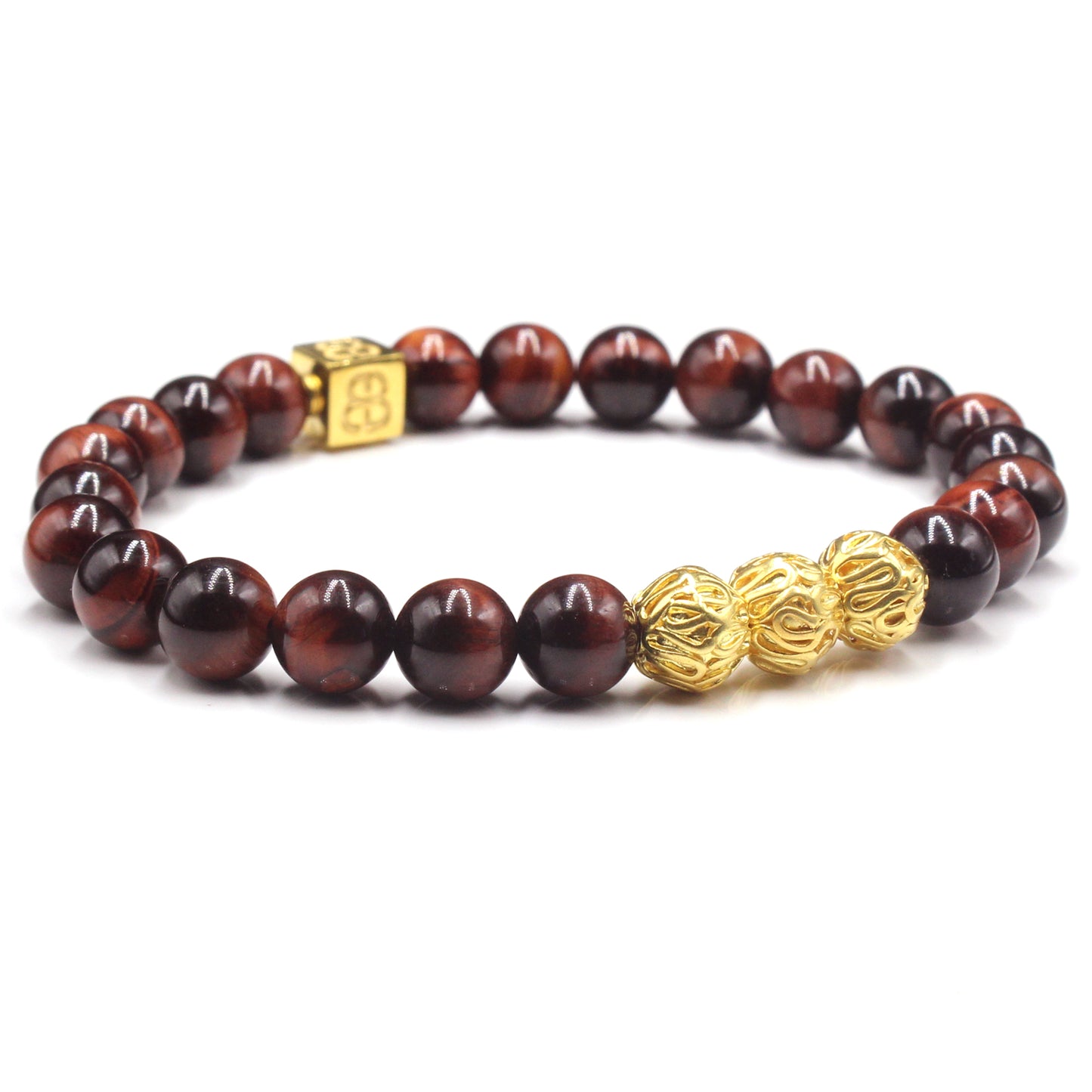 Rotes Tigerauge und Gold
