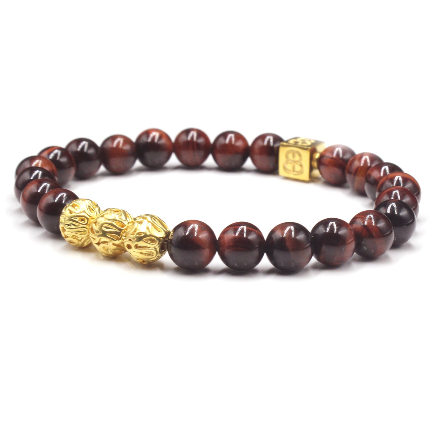 Rotes Tigerauge und Gold