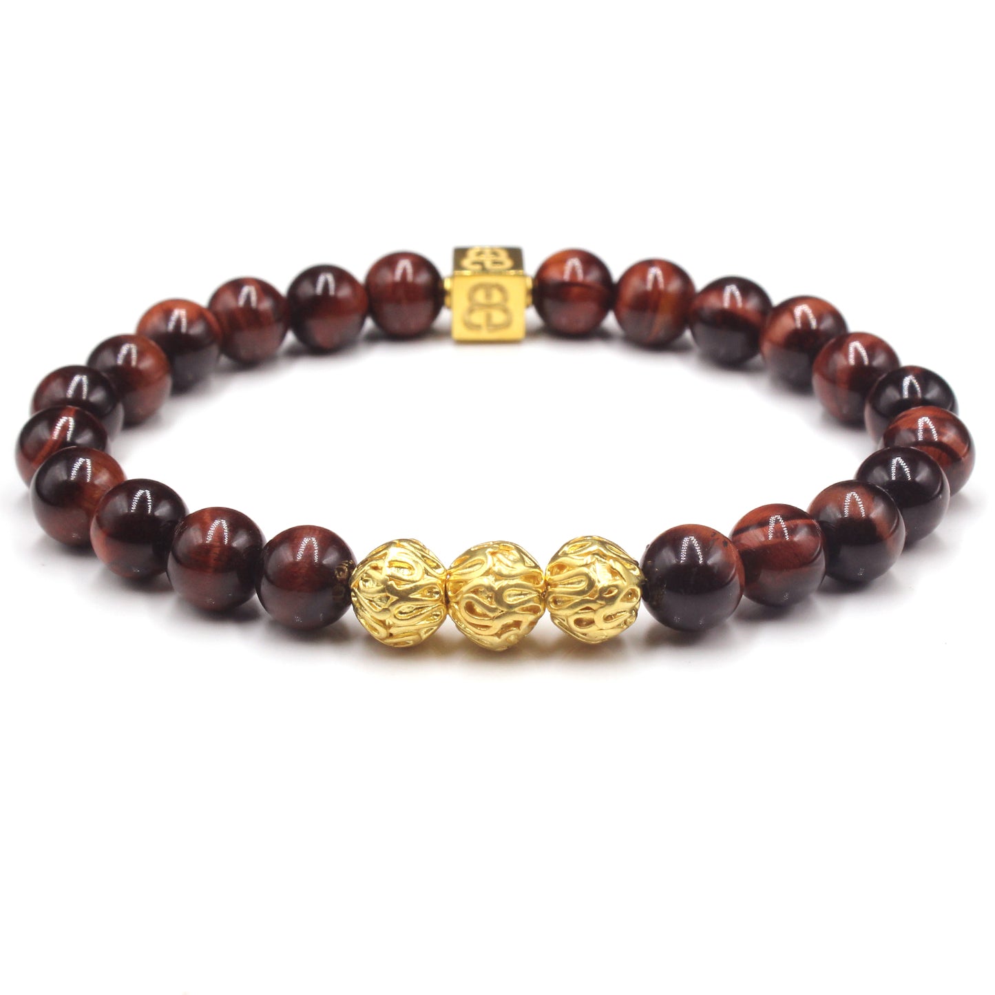 Rotes Tigerauge und Gold