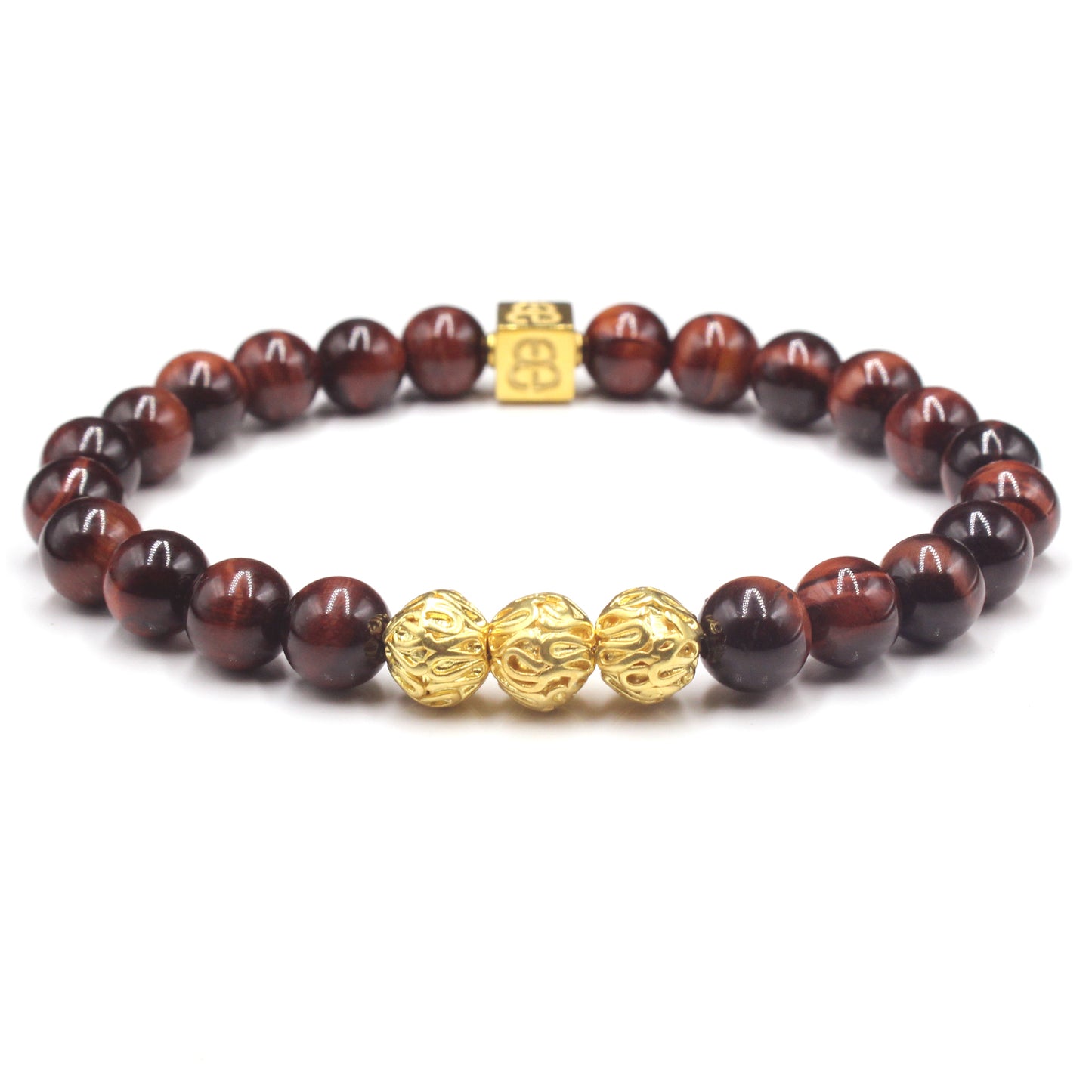 Rotes Tigerauge und Gold