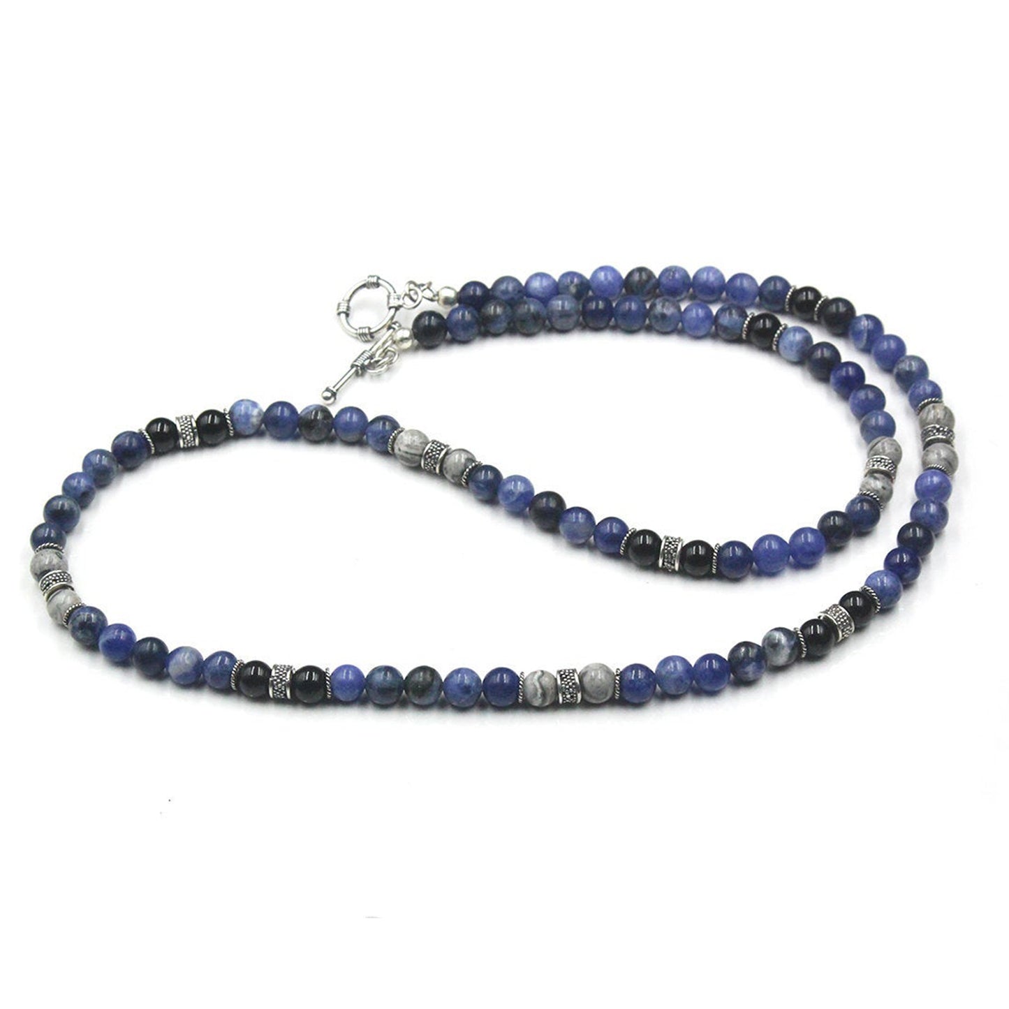Sodalite, Onyx, and Grey Jasper
