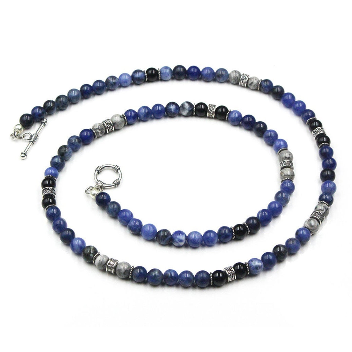 Sodalite, Onyx, and Grey Jasper