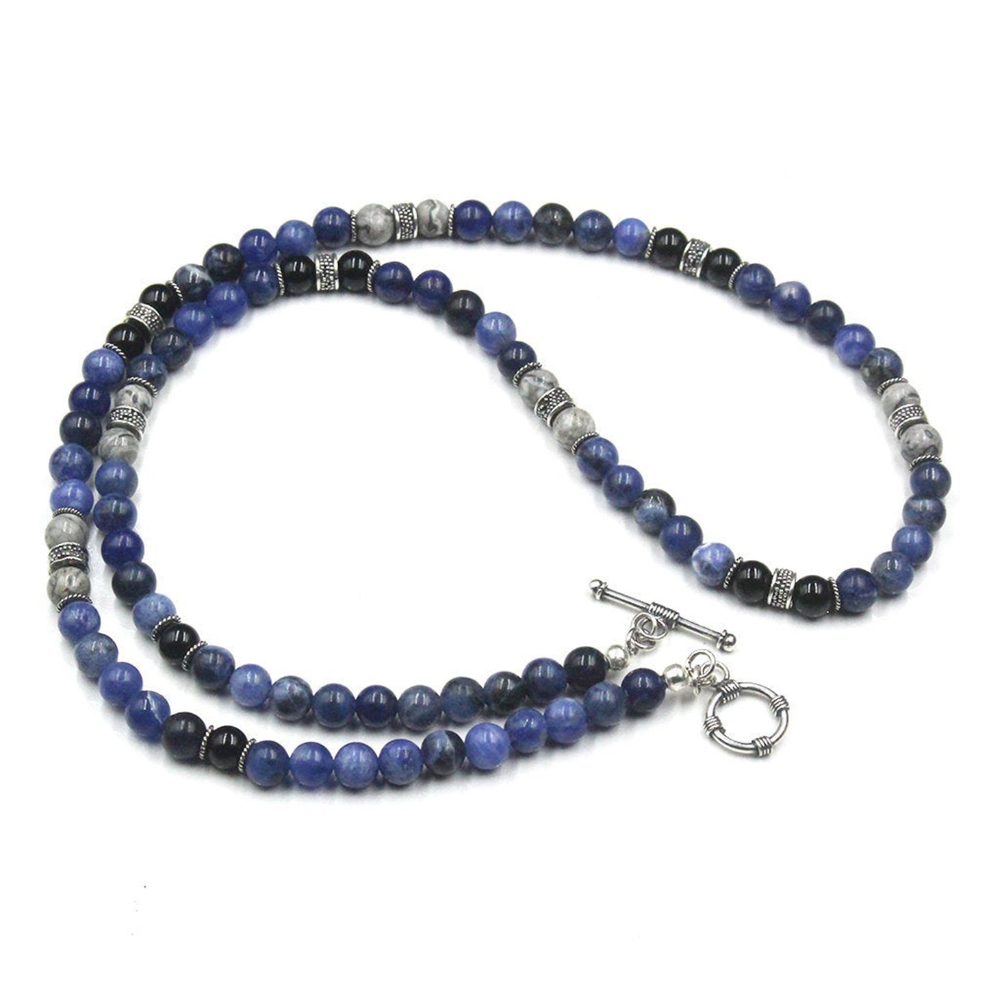 Sodalite, Onyx, and Grey Jasper