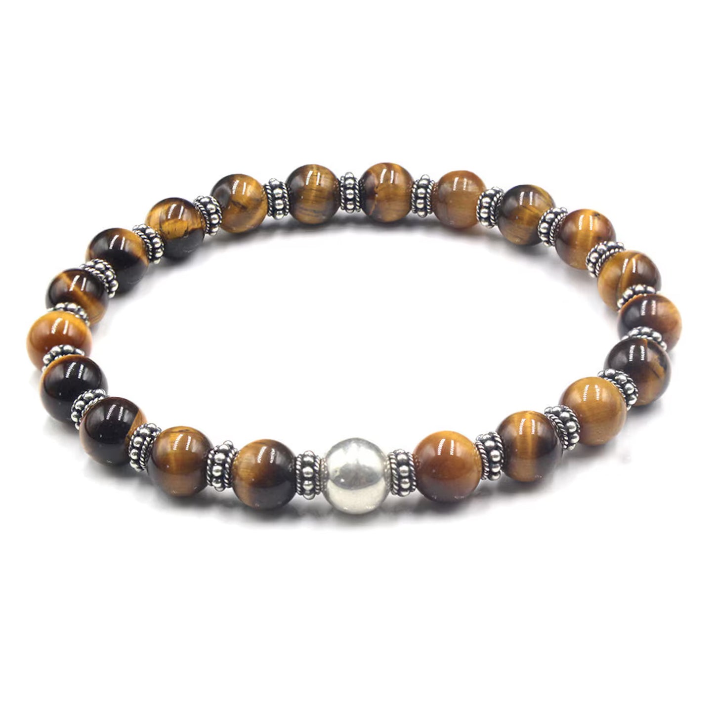 Tigerauge und Sterling Silber Armband