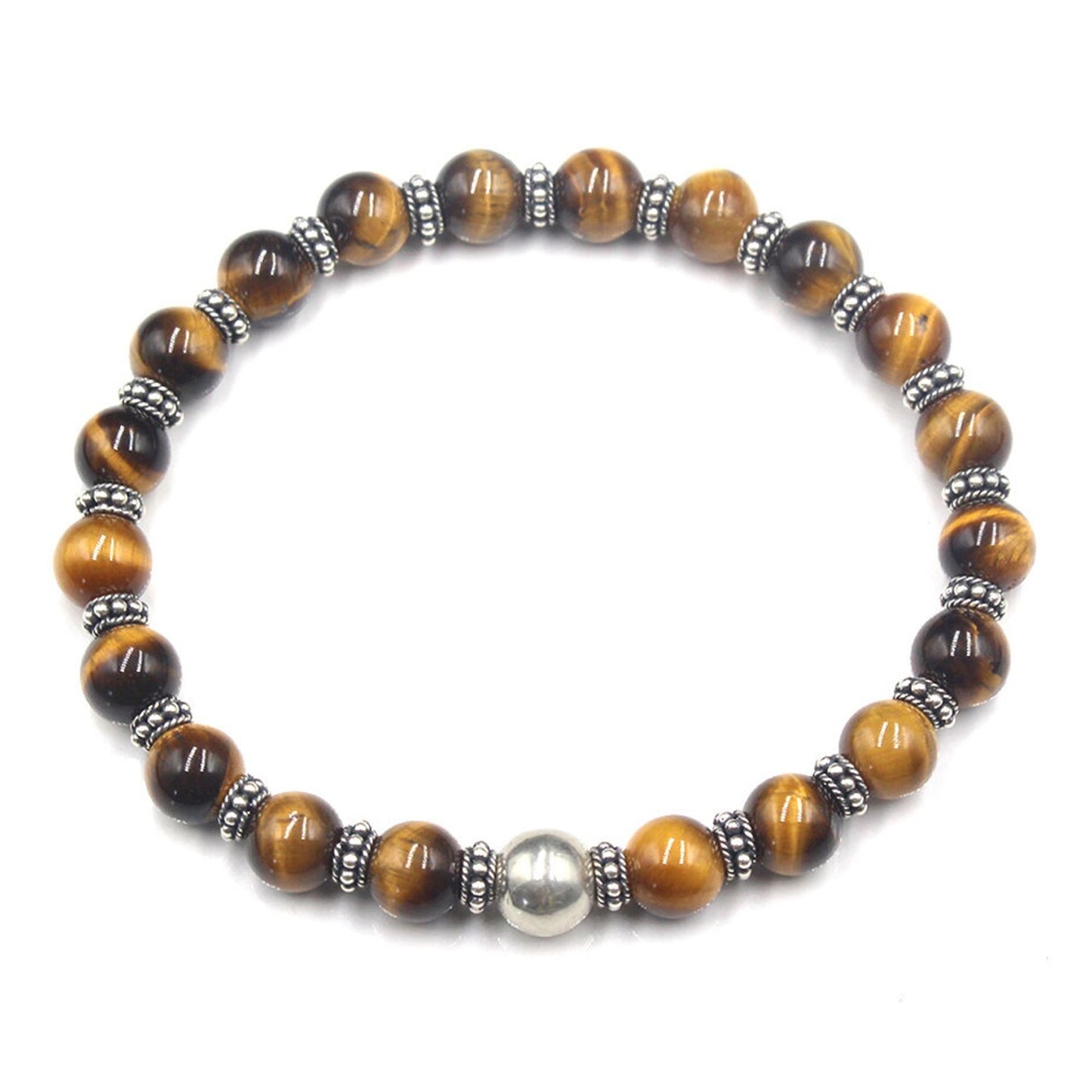 Tigerauge und Sterling Silber Armband