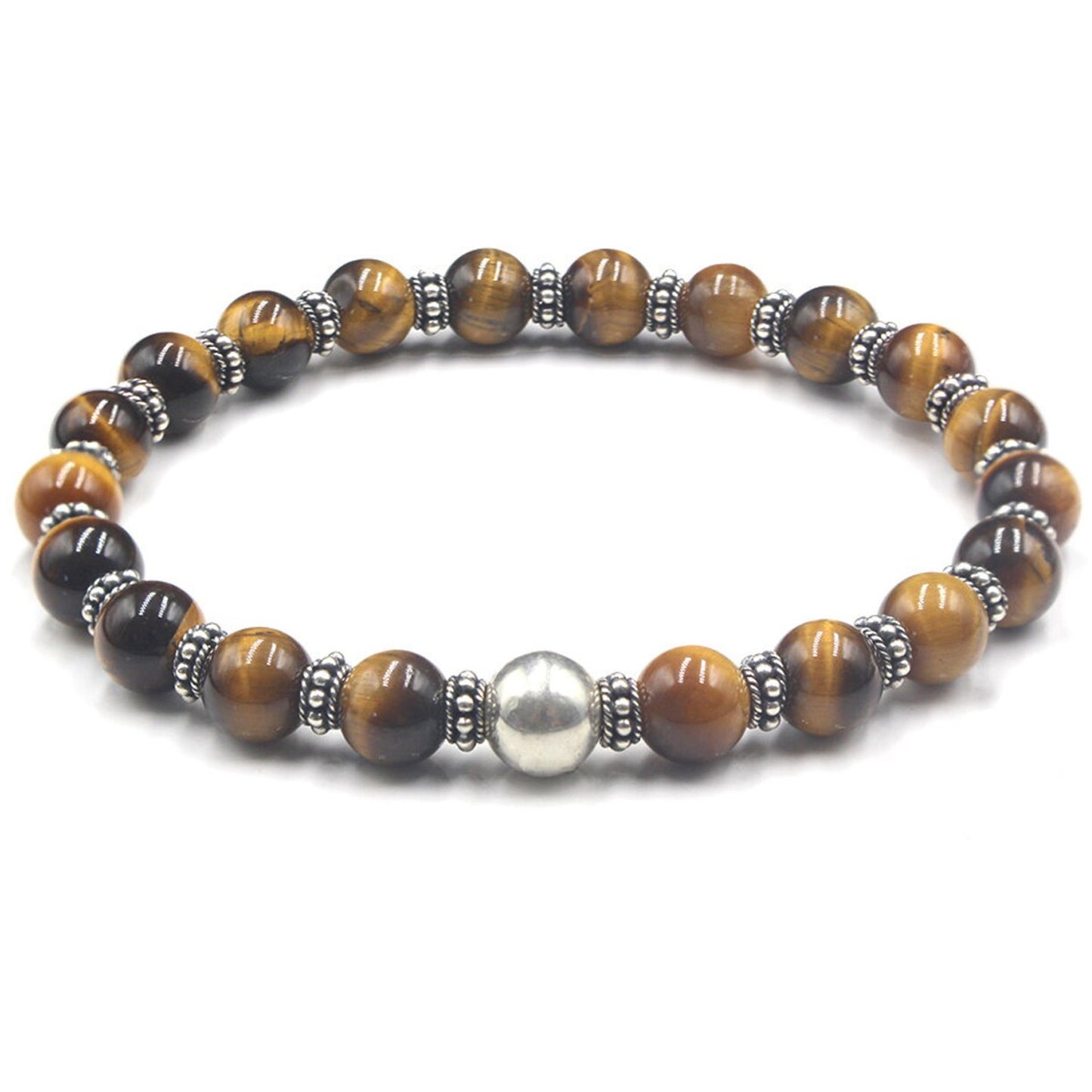 Tigerauge und Sterling Silber Armband