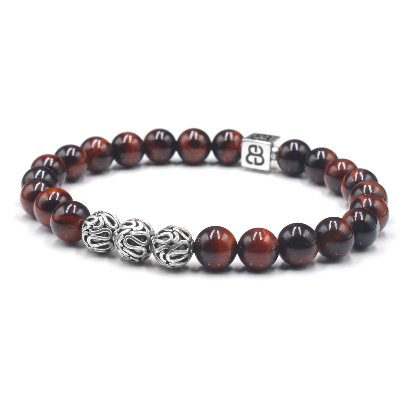 Rotes Tigerauge und Silber