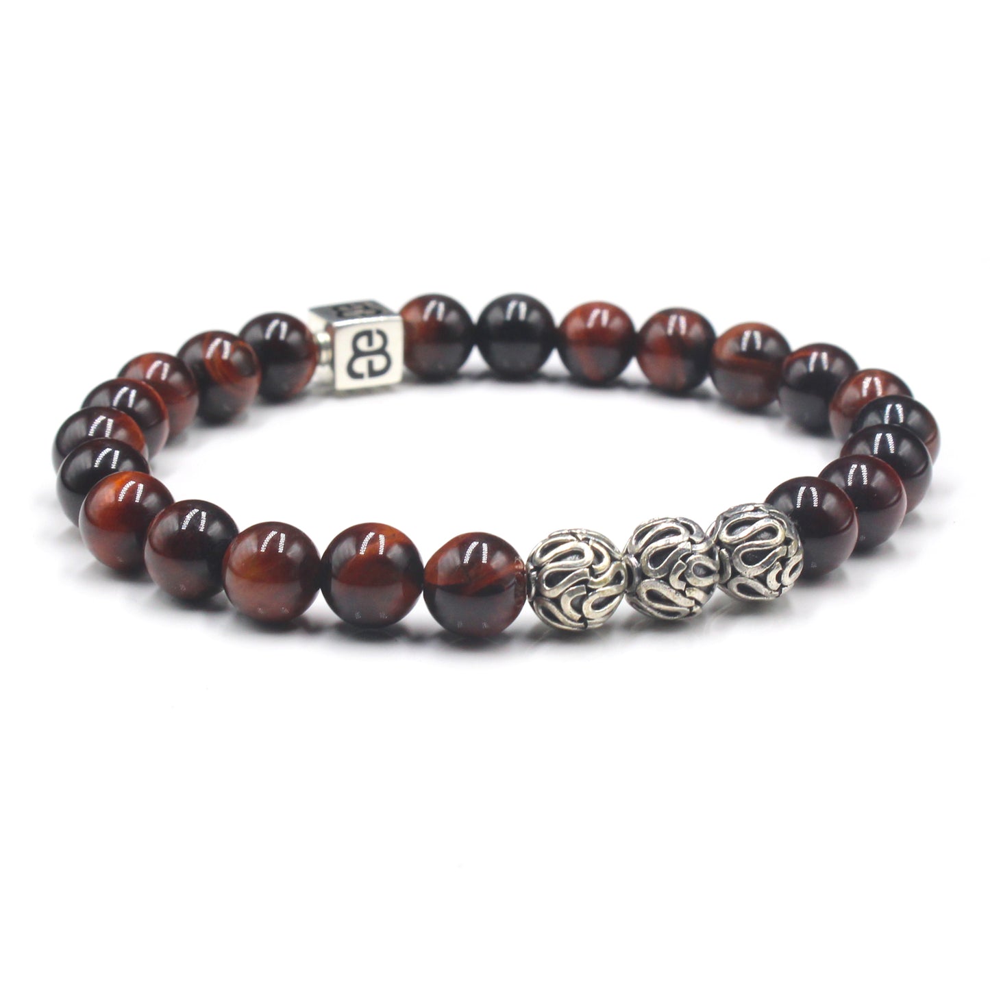 Rotes Tigerauge und Silber