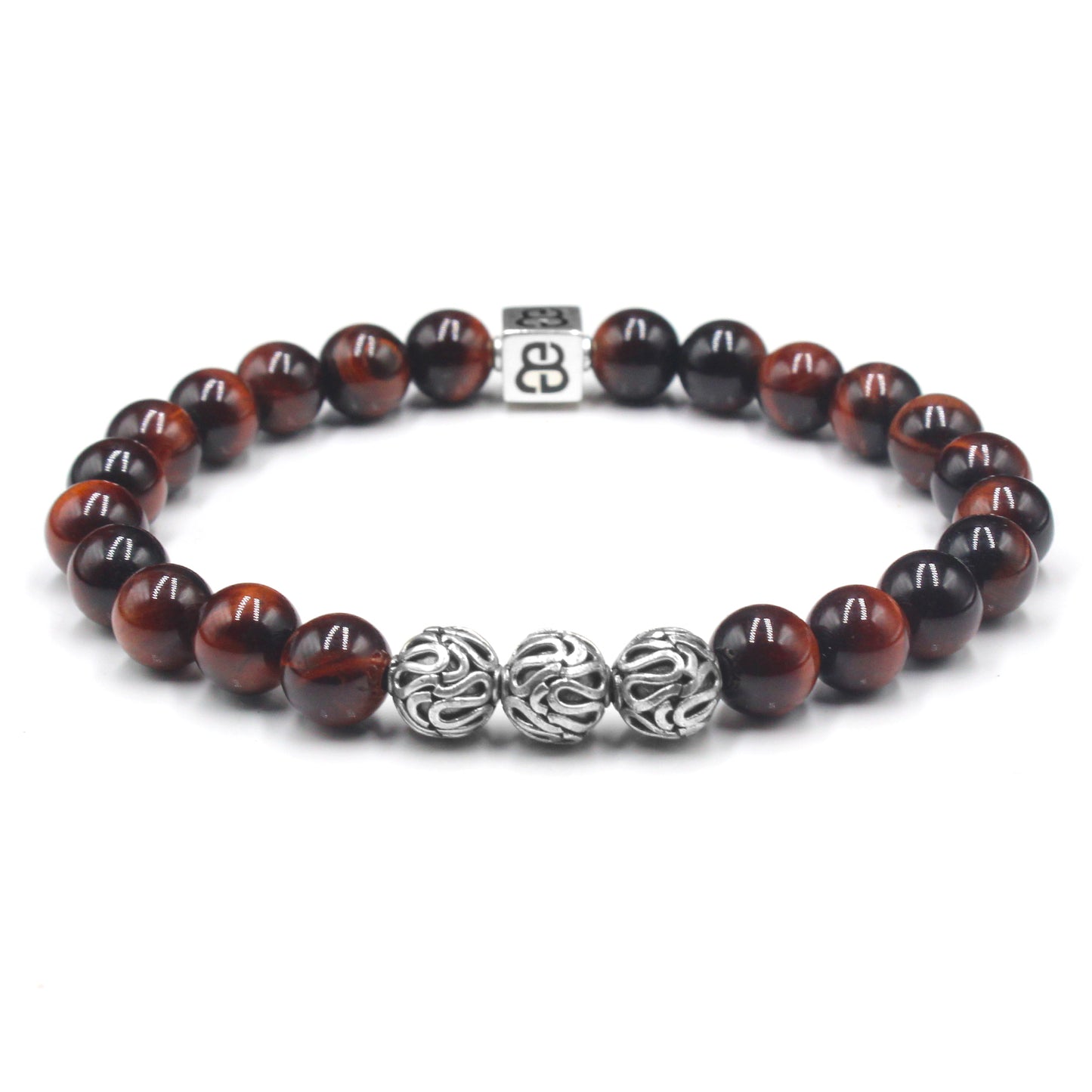 Rotes Tigerauge und Silber