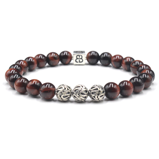 Rotes Tigerauge und Silber