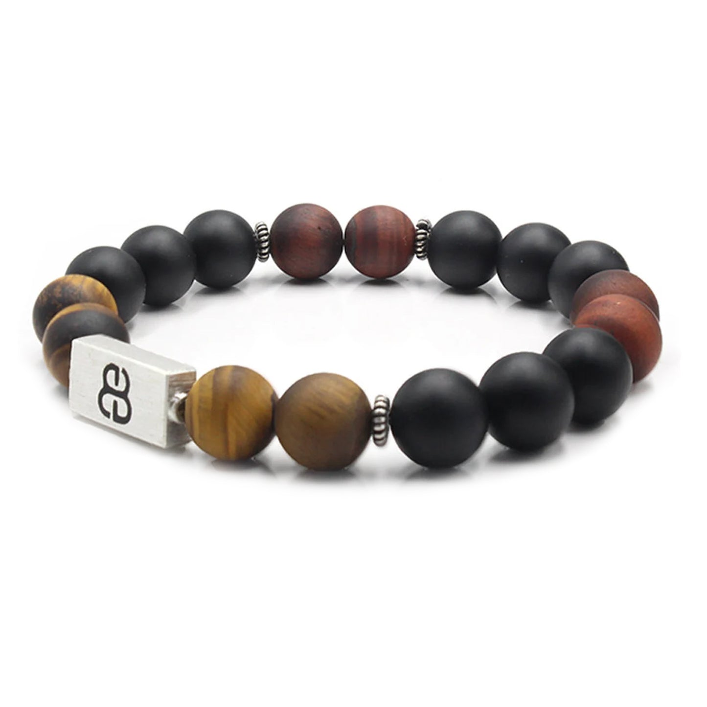 Gemischtes Tigerauge, Onyx und Silber