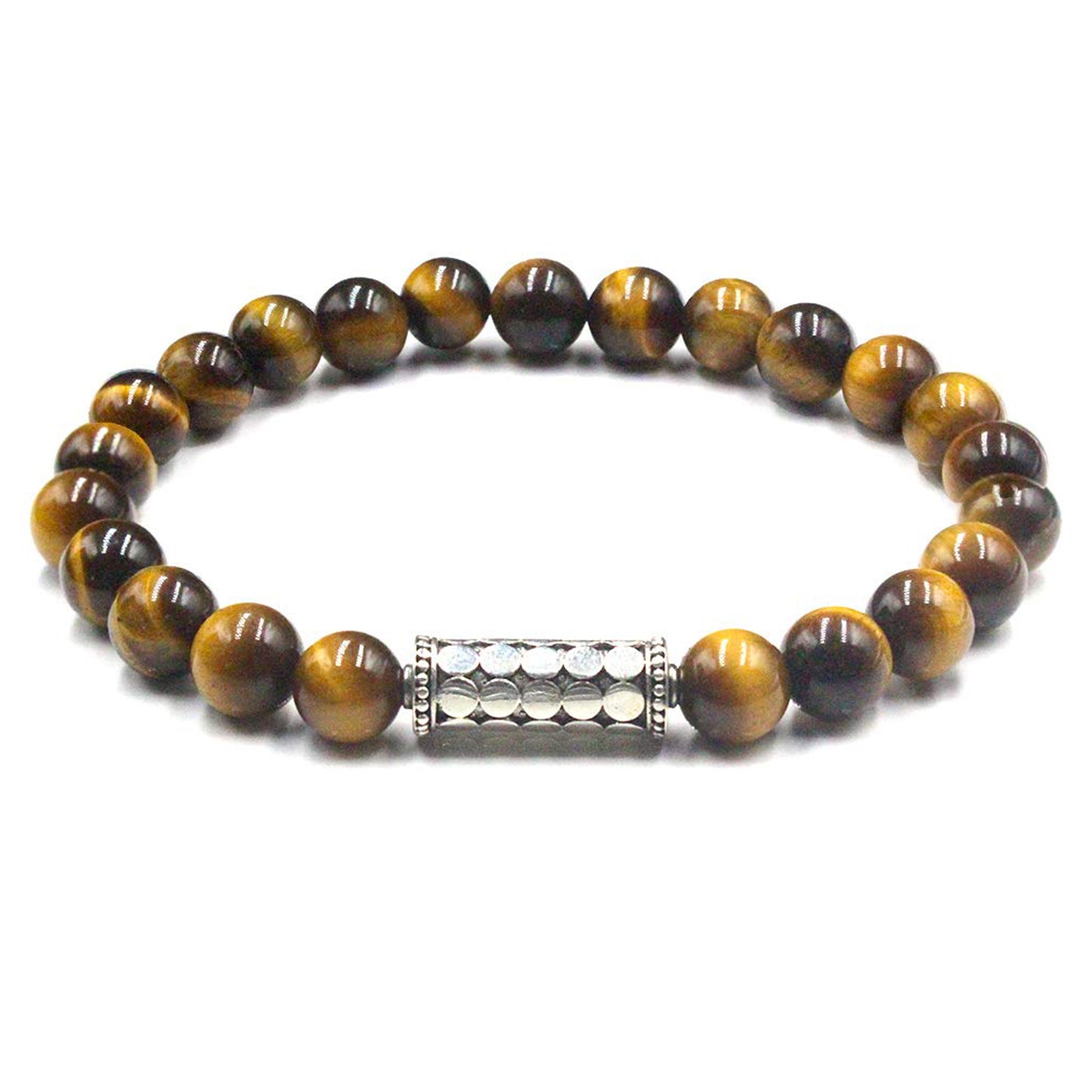 Tigerauge und Sterling Silber Perle