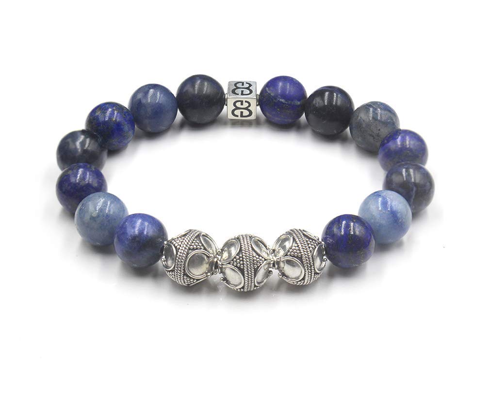 Gemischter blauer Stein und Sterlingsilber