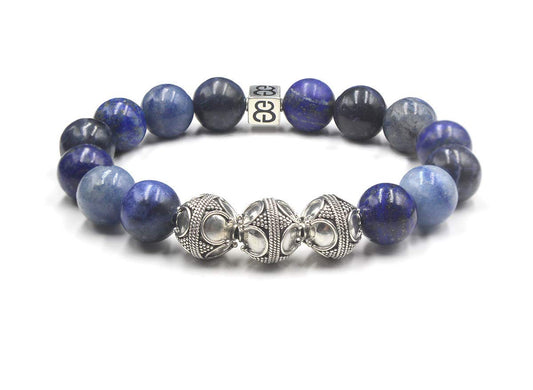 Gemischter blauer Stein und Sterlingsilber