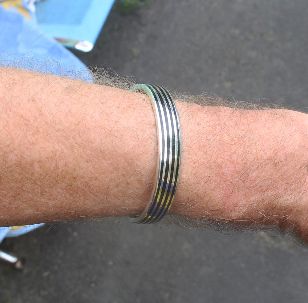 Sterling Silver and Ebony Cuff