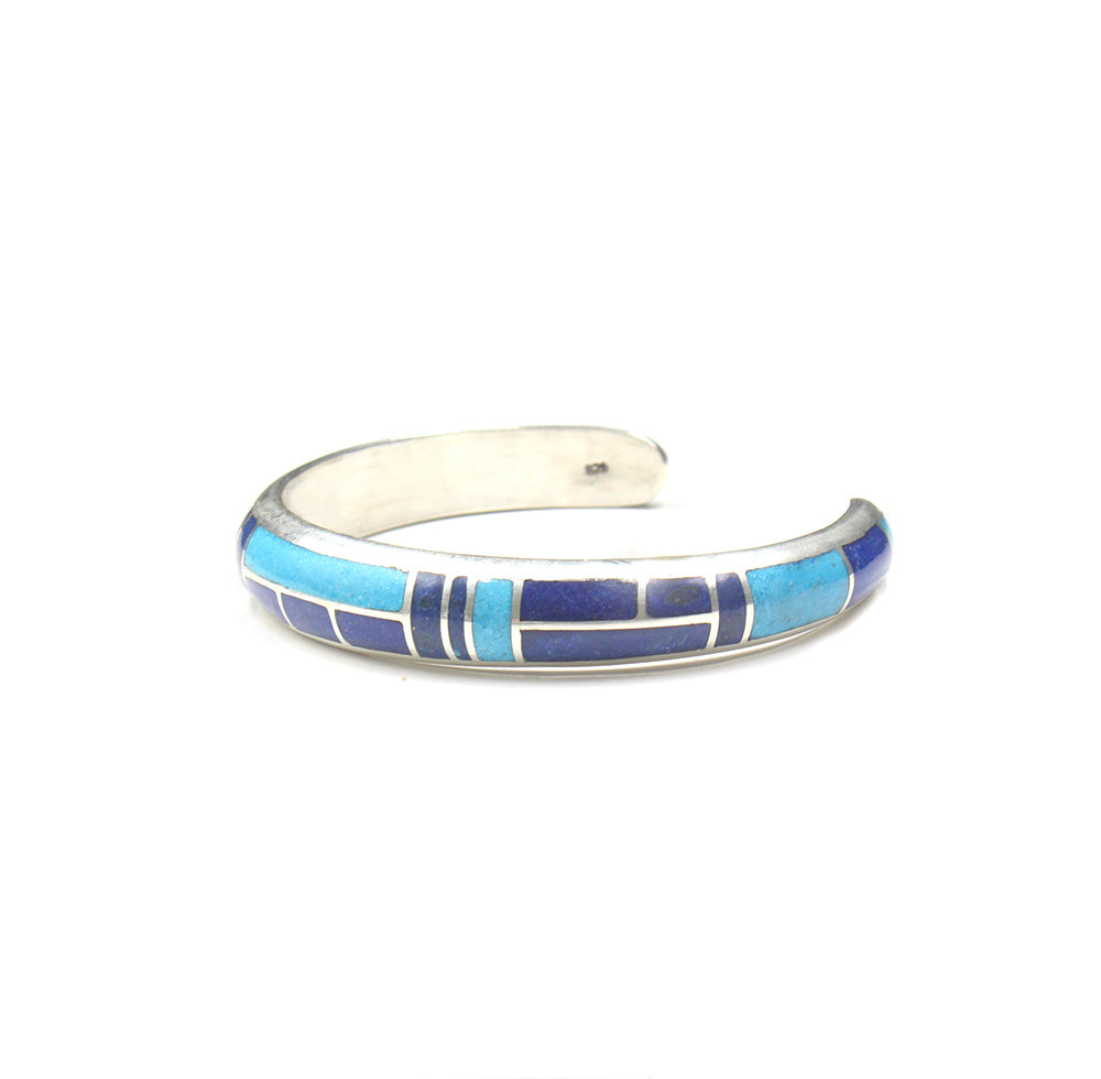Turquoise and Lapis Lazuli Silver Cuff Bracelet, Silver Cuff Bracelet, Turquoise Cuff Bracelet, Sterling Silver Cuff Bracelet, Stone Cuff