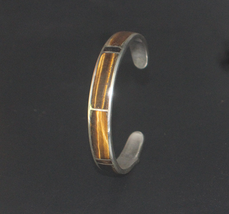 Tiger's Eye and Sterling Silver Cuff
