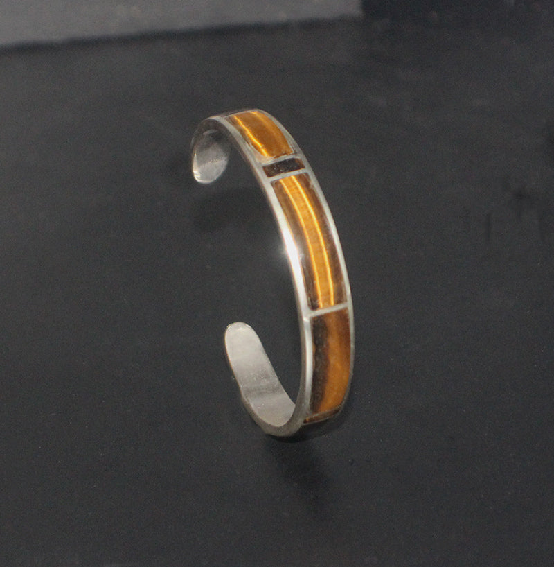 Tiger's Eye and Sterling Silver Cuff