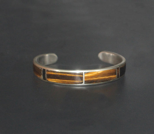 Tiger's Eye and Sterling Silver Cuff