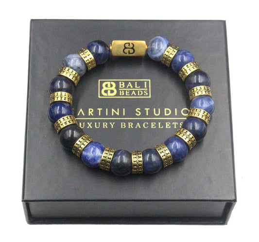 Armband aus Sodalith und Vermeil-Gold