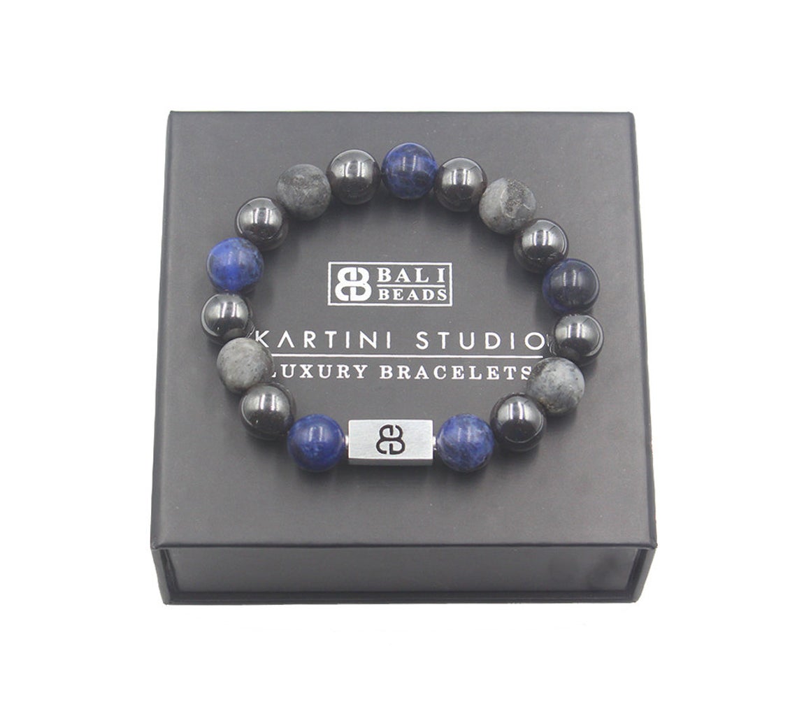 Hämatit-, Labradorit- und Sodalith-Armband