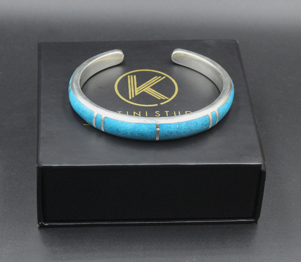 Turquoise and Sterling Silver Cuff Bracelet, Unisex Turquoise Bracelet, Sterling Silver Cuff Bracelet, Cuff Bracelet Men