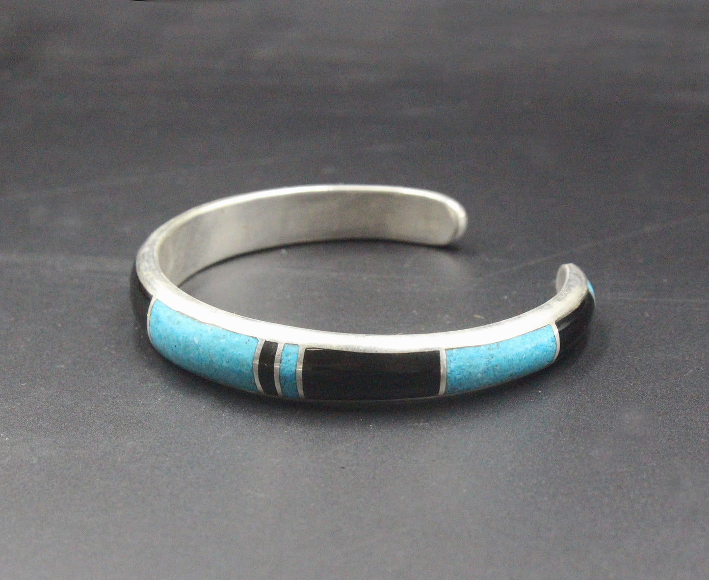 Turquoise and Black Onyx Cuff Bracelet, Turquoise Bracelet, Sterling Silver Cuff Bracelet, Cuff Bracelet Men, Black Onyx Cuff Bracelet