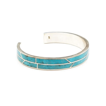 Türkis und Sterling Silber Manschette Armband, Silber Manschette Armband, Türkis Inlay Manschette Armband, Manschette Armband, Türkis Manschette Armband