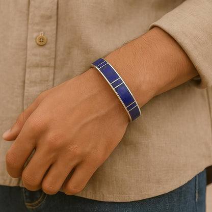Lapis Lazuli and Sterling Silver Cuff