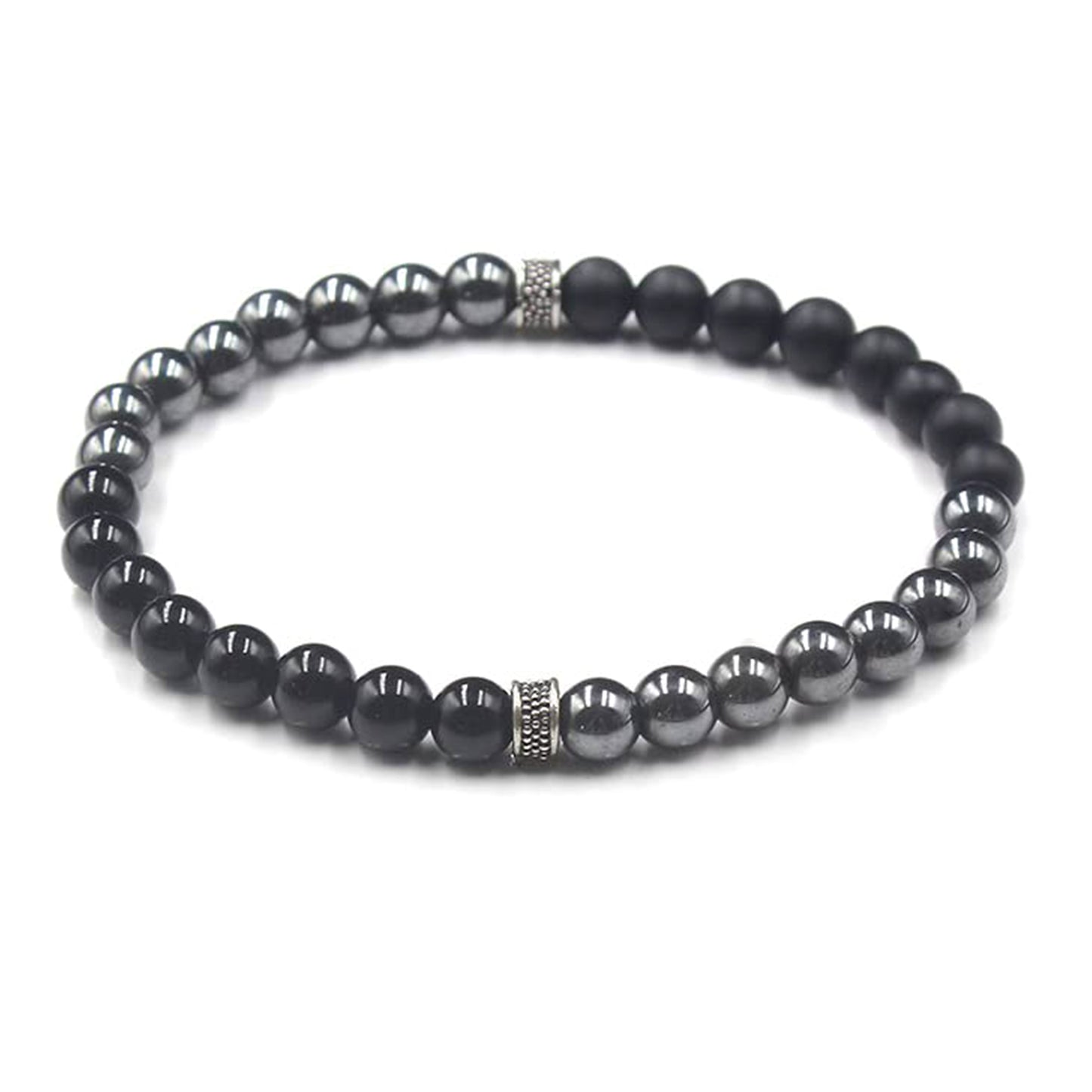 Onyx, Hematite, and Sterling Silver