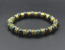 Load image into Gallery viewer, Dark Green Nephrite Jade and Gold