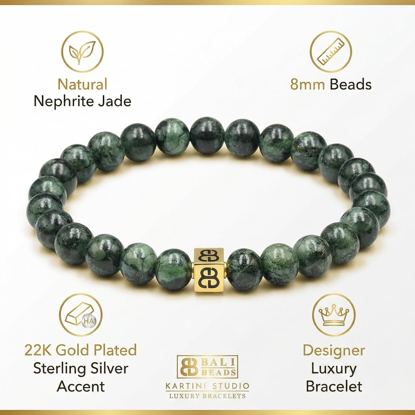 Dunkelgrüne Nephrit-Jade