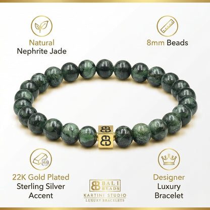 Dunkelgrüne Nephrit-Jade