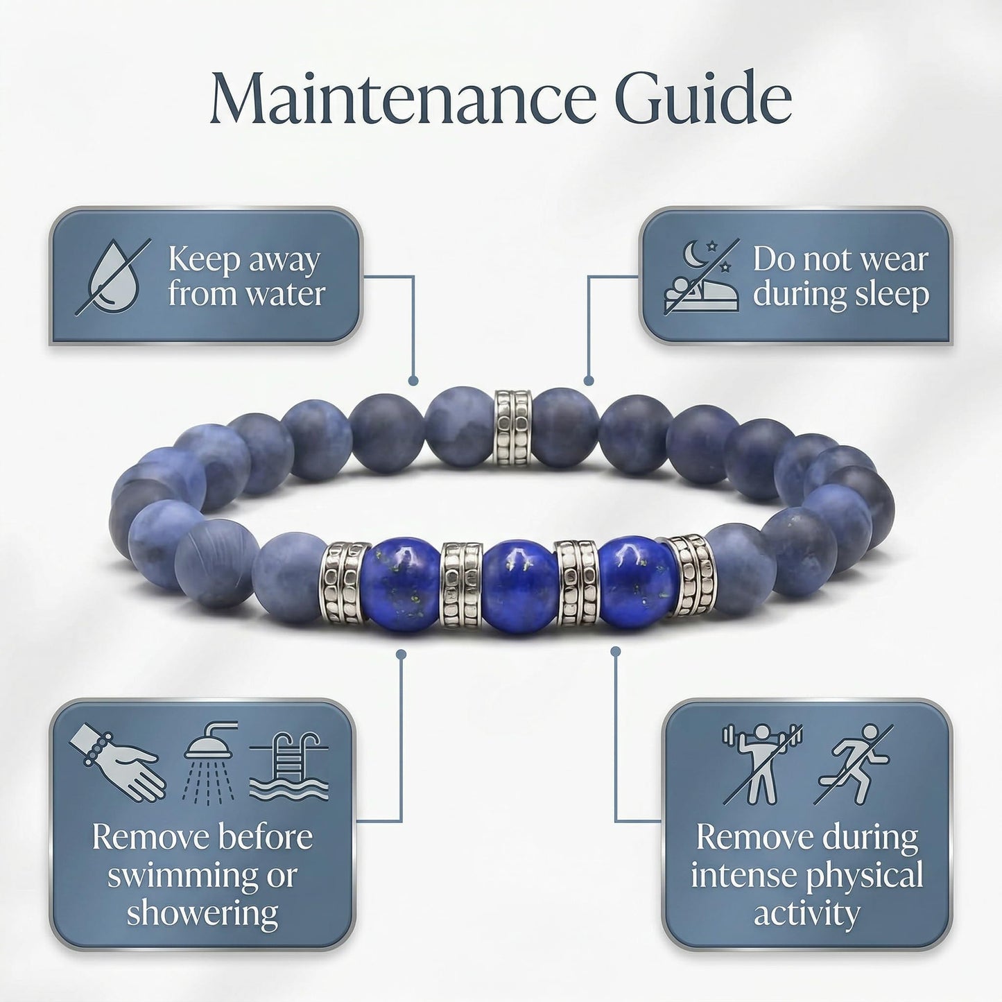Matte Sodalite and Lapis Lazuli