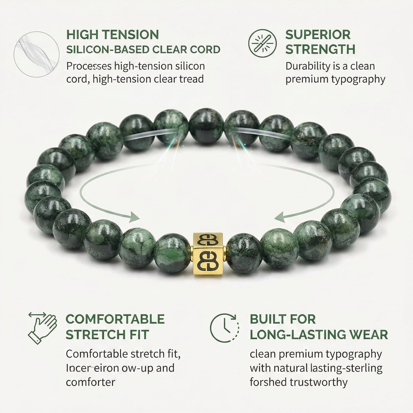 Dunkelgrüne Nephrit-Jade