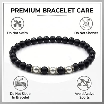 Matte Black Onyx and Sterling Silver