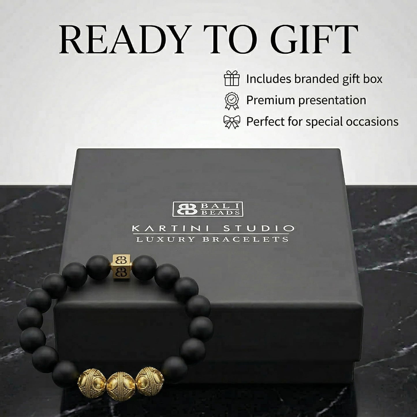 Matte Black Onyx and Gold