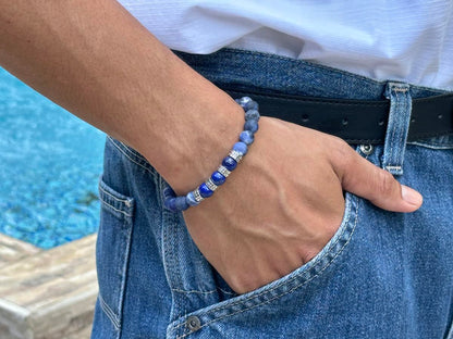 Matte Sodalite and Lapis Lazuli