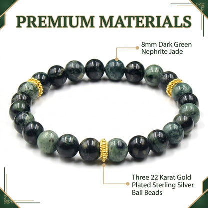 Dunkelgrüne Jade und Gold