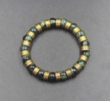 Load image into Gallery viewer, Dark Green Nephrite Jade and Gold