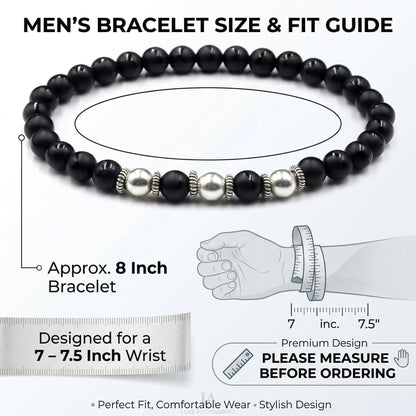 Matte Black Onyx and Sterling Silver