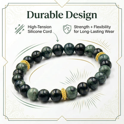 Dunkelgrüne Jade und Gold