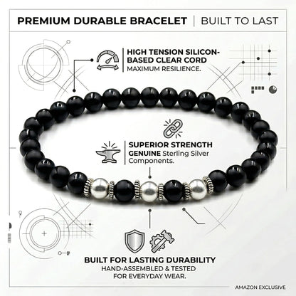 Matte Black Onyx and Sterling Silver